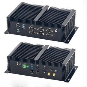 Fanless Industrial Mini Computer Intel i7 10870H 9750H i5 10200H 9300H New Solution Thin Client 2*LAN 6*COM 3*HDMI 1*GPIO 8*USB WiFi Embedded IOT Controller