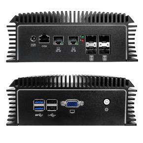 Fanless Firewall Router PC Intel Celeron 2980U 2-I211AT Ethernet 4-I350 SFP COM VGA USB Pfsense PC Network Security Sever Gateway Hardware