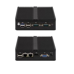 Thin Client Mini PC RS232 Intel Celeron N5105 J4105 J4125 N2808 N2830 N2940 J1800 J1900 3805U Fanless Embedded IoT Industrial Computer Dual LAN Dual COM HDMI VGA 6USB